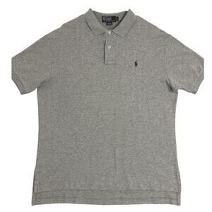 Vintage Polo Ralph Lauren Knit Polo Men Large Gray Casual Pony Heathered‎ Preppy